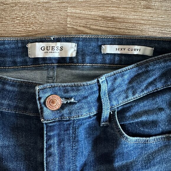 Guess Sexy Curve Skinny Jeans Womens Size 27 Medium Blue Denim Mid Rise - Picture 7 of 9